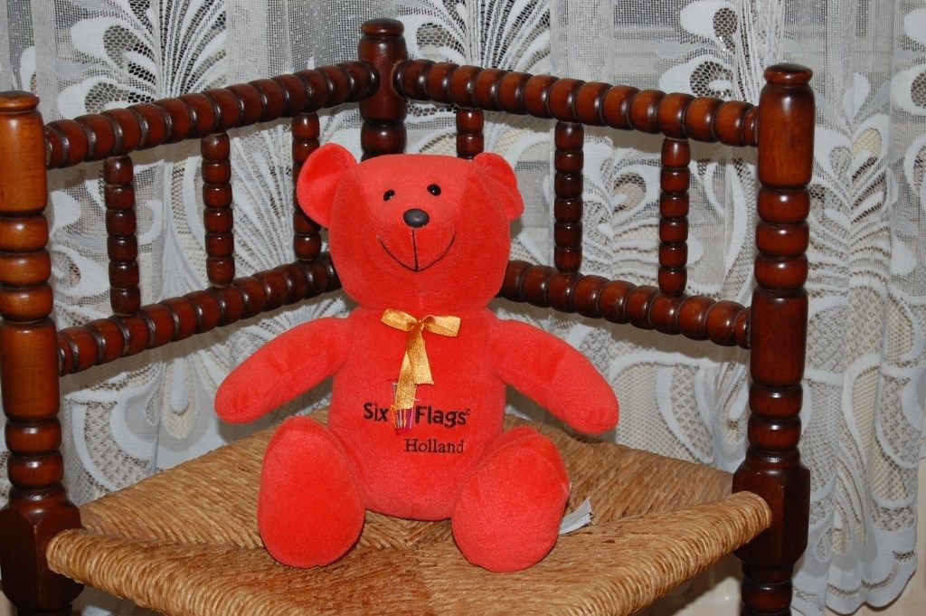 Six Flags Holland Europe Orange Teddy Bear 1998-2004 LBI UK | eBay